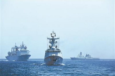 海军远航访问编队结束访问阿曼 中阿海军举行海上联合演习